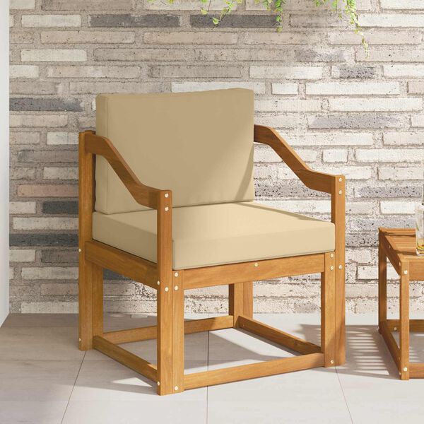 vidaXL Canap&eacute; d&rsquo;ext&eacute;rieur Bois d'acacia massif et polyester Naturel