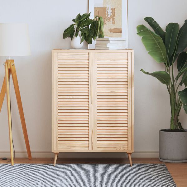 vidaXL Portes d'armoire &agrave; persiennes 2 pcs 99,3x39,4 cm pin massif