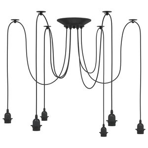 VidaXL Lampe suspendue avec 6 porte-lampes E27 noir m&eacute;tal
