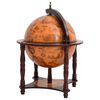 vidaXL Support &agrave; vin bar forme globe Marron Bois d'eucalyptus massif
