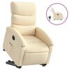 vidaXL Fauteuil inclinable électrique crème tissu