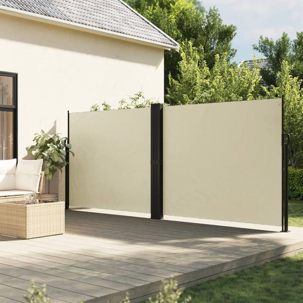 vidaXL Auvent lat&eacute;ral r&eacute;tractable cr&egrave;me 160x1200 cm