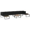 vidaXL Canap&eacute; d'angle de jardin &agrave; 5 places avec coussins Aluminium WPC