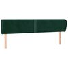 vidaXL T&ecirc;te de lit avec oreilles Vert fonc&eacute; 163x23x78/88 cm Velours