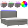 vidaXL Sommier &agrave; lattes de lit matelas LED Gris fonc&eacute; 180x200 cm Tissu