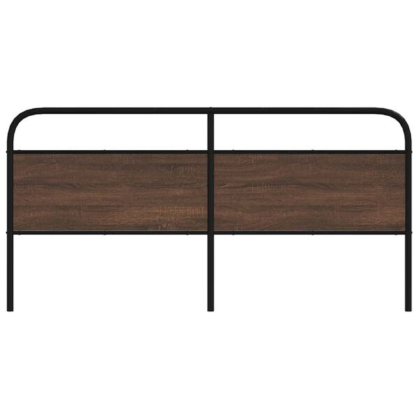 vidaXL T&ecirc;te de lit ch&ecirc;ne marron 200 cm acier et bois d'ing&eacute;nierie