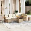 vidaXL Salon de jardin avec coussins 8 pcs beige r&eacute;sine tress&eacute;e