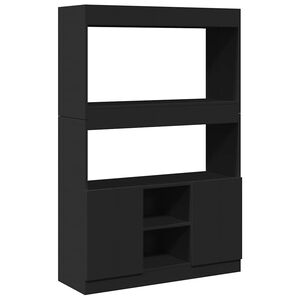 vidaXL Buffet haut noir 92x33x140 cm bois d'ing&eacute;nierie