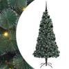 vidaXL Arbre de No&euml;l artificiel pr&eacute;-&eacute;clair&eacute; avec ensemble de boules