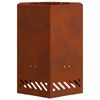 vidaXL Foyer sans fum&eacute;e Marron 38 x 38 x 51 cm Acier patin&eacute;