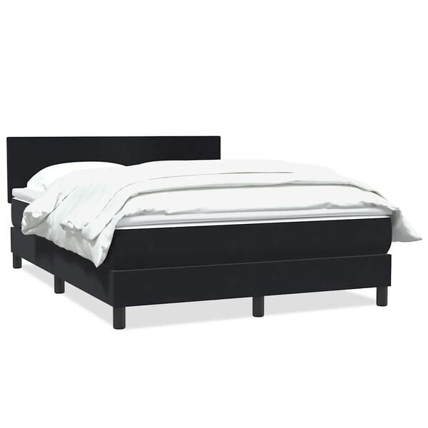 vidaXL Sommier &agrave; lattes de lit avec matelas noir 140x210 cm velours