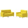 vidaXL Ensemble de canap&eacute;s 2 pcs avec coussins jaune clair tissu