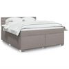 vidaXL Sommier &agrave; lattes de lit avec matelas Taupe 180x200 cm Tissu