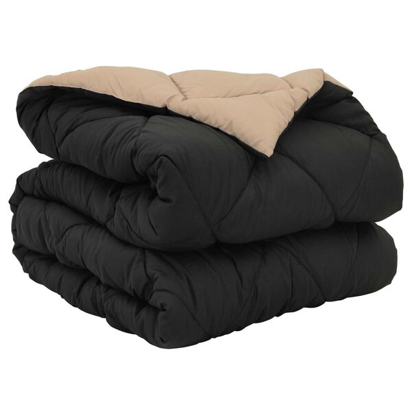 vidaXL Duvet complet toute l'ann&eacute;e Noir et Taupe 200 x 135 cm