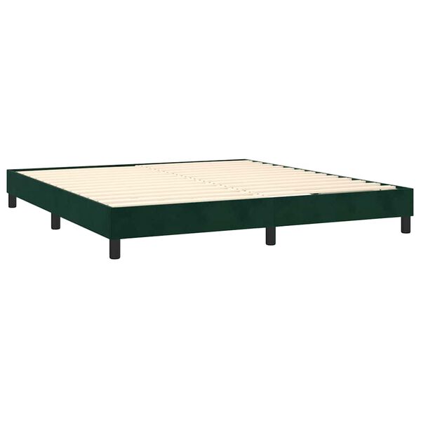 vidaXL Sommier &agrave; lattes de lit et matelas Vert fonc&eacute; 180x200cm Velours