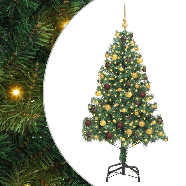 vidaXL Sapin de No&euml;l avec 300 LED avec support Vert 180 cm PVC