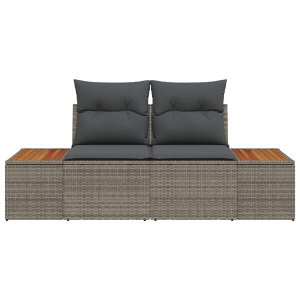 vidaXL Canap&eacute; de jardin Gris 184 x 62 x 85cm polyrotin