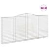 vidaXL Paniers &agrave; gabions arqu&eacute;s 10 pcs 400x30x180/200 cm Fer galvanis&eacute;