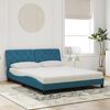 vidaXL Lit avec matelas bleu 160x200 cm velours