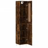 vidaXL Buffet haut Ch&ecirc;ne fum&eacute; 34,5x34x180 cm Bois d'ing&eacute;nierie