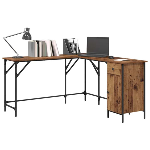 vidaXL Bureau Bois Ancien 141 x 141 x 75 cm Bois d'ing&eacute;nierie