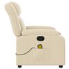 vidaXL Fauteuil de massage inclinable cr&egrave;me tissu