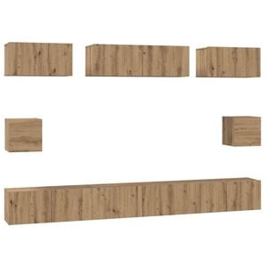 vidaXL Ensemble meuble TV 8 pc Ch&ecirc;ne artisanal Bois d'ing&eacute;nierie