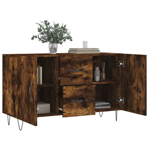 vidaXL Buffet ch&ecirc;ne fum&eacute; 100x36x60 cm bois d'ing&eacute;nierie