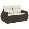 vidaXL Salon de jardin 4 pcs avec coussins marron résine tressée