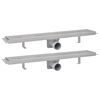 vidaXL Drain de douche lin&eacute;aire 2 pcs 630 x 140 mm Acier inoxydable