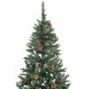vidaXL Sapin de No&euml;l artificiel pr&eacute;-&eacute;clair&eacute; et pommes de pin 180 cm