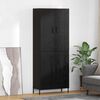 vidaXL Haut Armoire Ch&ecirc;ne noir 69,5 x 34 x 180 cm Bois d'ing&eacute;nierie