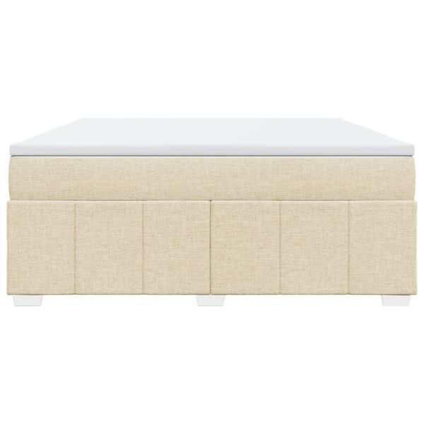 vidaXL Sommier &agrave; lattes de lit avec matelas Cr&egrave;me 180x200 cm Tissu