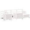 vidaXL Salon de jardin 7 pcs blanc bois de pin massif
