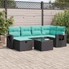 vidaXL Salon de jardin 6 pcs avec coussins noir r&eacute;sine tress&eacute;e