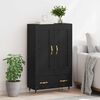 vidaXL Haut Armoire Ch&ecirc;ne noir 69,5 x 31 x 115 cm Bois d'ing&eacute;nierie