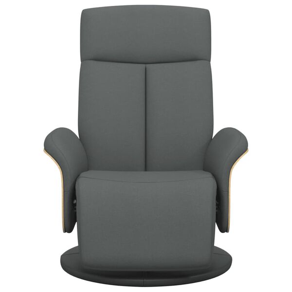 vidaXL Fauteuil inclinable avec repose-pieds gris fonc&eacute; tissu