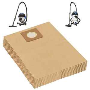 vidaXL Sacs en papier pour aspirateur sec et humide 10 pcs Marron