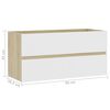 vidaXL Meubles de salle de bain blanc ch&ecirc;ne sonoma bois d'ing&eacute;nierie