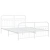 vidaXL Cadre de lit m&eacute;tal sans matelas et pied de lit blanc 160x200 cm