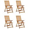 vidaXL Chaises inclinables de jardin lot de 4 et coussins Bois acacia