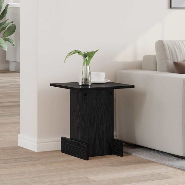 vidaXL Table d'appoint Ch&ecirc;ne noir 35,5 x 35 x 40 cm Bois d'ing&eacute;nierie