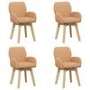 vidaXL Chaises de salle &agrave; manger pivotantes 4 pc Boucl&eacute; Beige