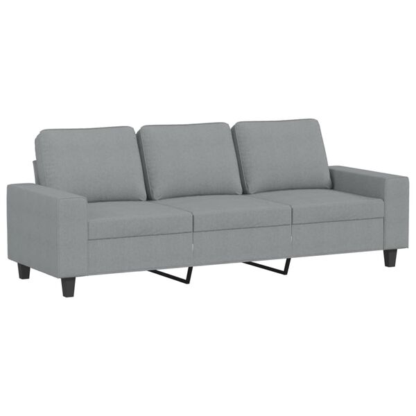 vidaXL Canap&eacute; &agrave; 3 places avec repose-pieds Gris clair 180 cm Tissu