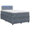 vidaXL Lit boxspring avec matelas Gris fonc&eacute; 120 x 200 cm Velours