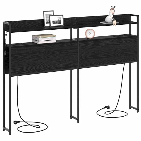 vidaXL T&ecirc;te de lit de rangement Ch&ecirc;ne noir 150 cm Bois d'ing&eacute;nierie