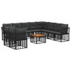 vidaXL Ensemble de canap&eacute;s d'ext&eacute;rieur 11 pcs Noir et Gris fonc&eacute;