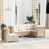 vidaXL Salon de jardin avec coussins 5 pcs beige r&eacute;sine tress&eacute;e