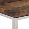 vidaXL Table console argenté acier inoxydable et bois de mélèze massif