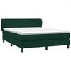 vidaXL Sommier &agrave; lattes de lit et matelas vert fonc&eacute; 160x220cm velours